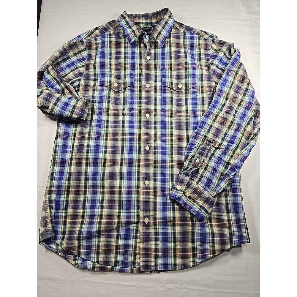 Banana Republic Plaid‎ Button Down Shirt M Old Money Casual Men's